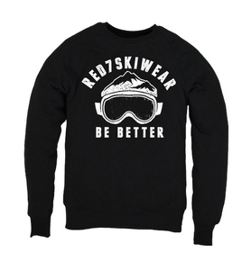 Black Organic Cotton Ski Sweater - Red7SkiWear Be Better
