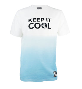 R7SW 'KEEP IT COOL' BLUE FADE CLIMATE CHANGE AWARENESS TEE