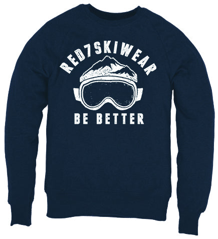 Navy Blue Sustainable Ski Sweatshirt - Organic Cotton Clothing
